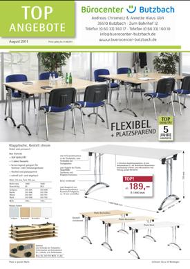 Angebot Klapptische August 2011 Angebot Klapptische August 2011